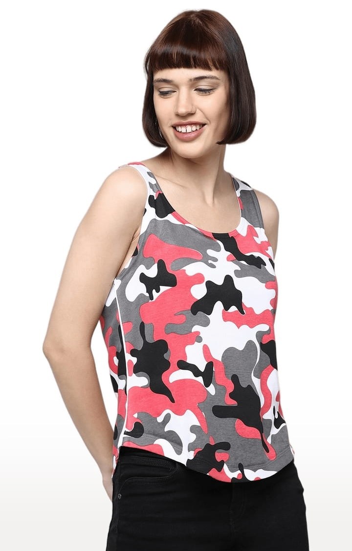HUETRAP | Women's Multicolour Camouflage Tank Top