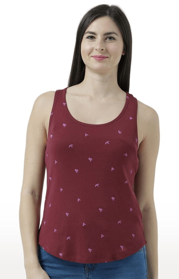 HUETRAP | Women's Wine Printed Tank Top