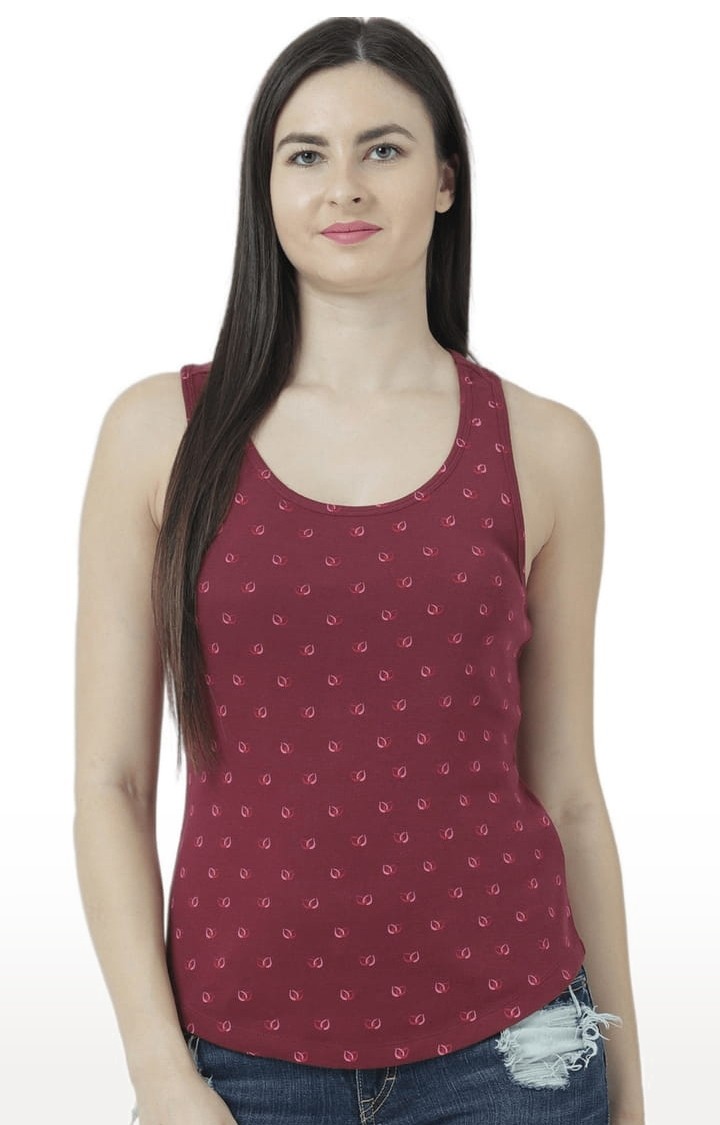 HUETRAP | Women's Wine Printed Tank Top