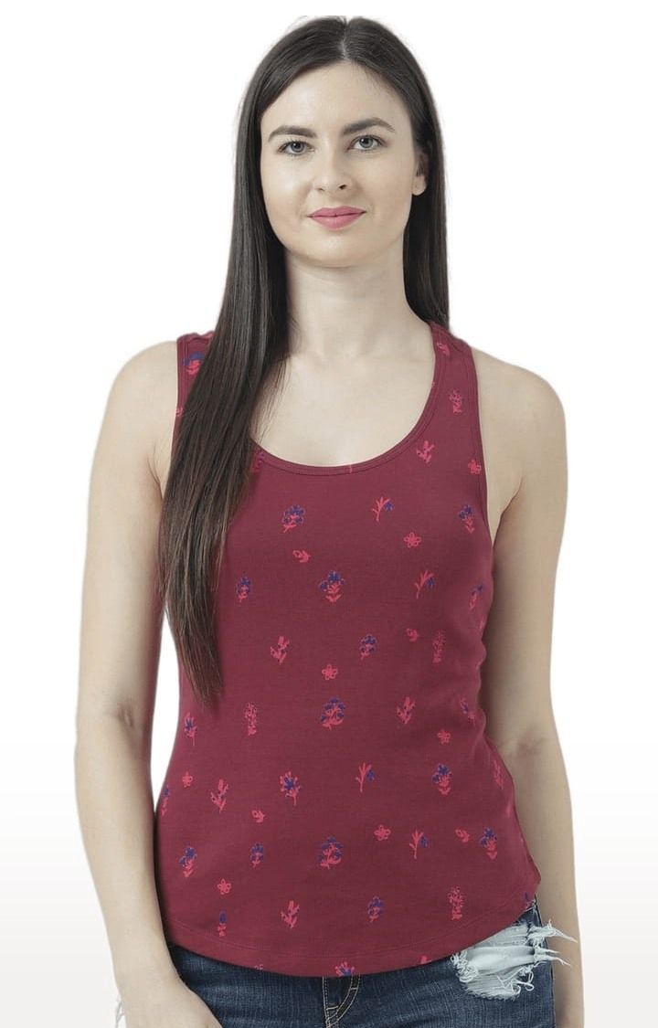 HUETRAP | Women's Wine Printed Tank Top