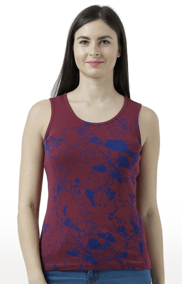 HUETRAP | Women's Wine Printed Tank Top