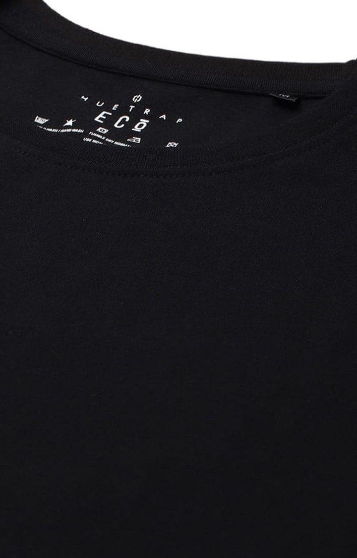 Men's Black Solid Regular T-Shirt