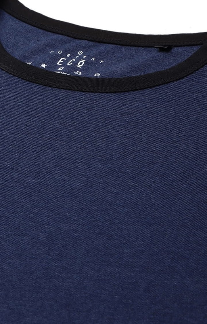 Men's Blue Solid Regular T-Shirt