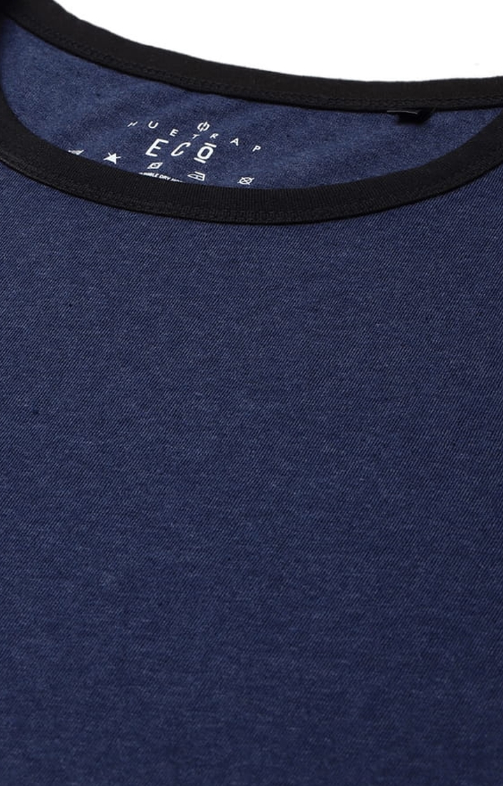 Men's Blue Solid Regular T-Shirt