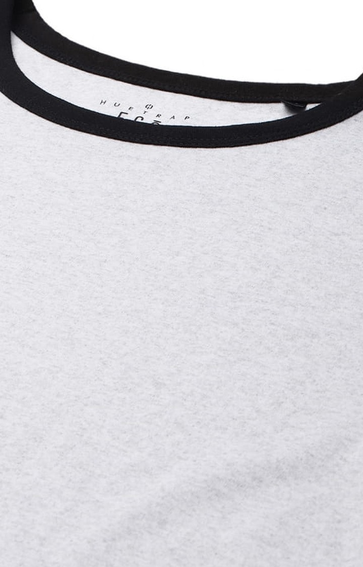 Men's White Solid Regular T-Shirt