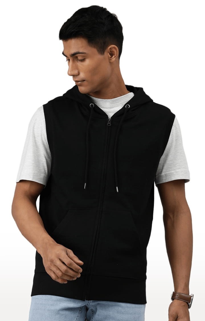 HUETRAP | Men's Black Solid Hoodies
