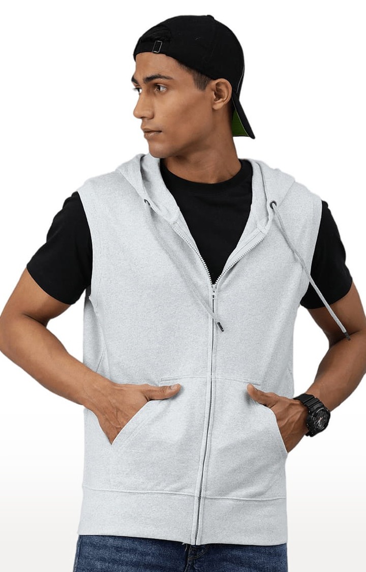 HUETRAP | Men's Grey Melange Hoodies