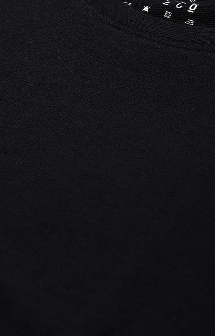 Men's Black Solid Sweatshirts