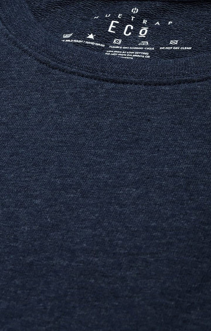 Men's Blue Solid Sweatshirts