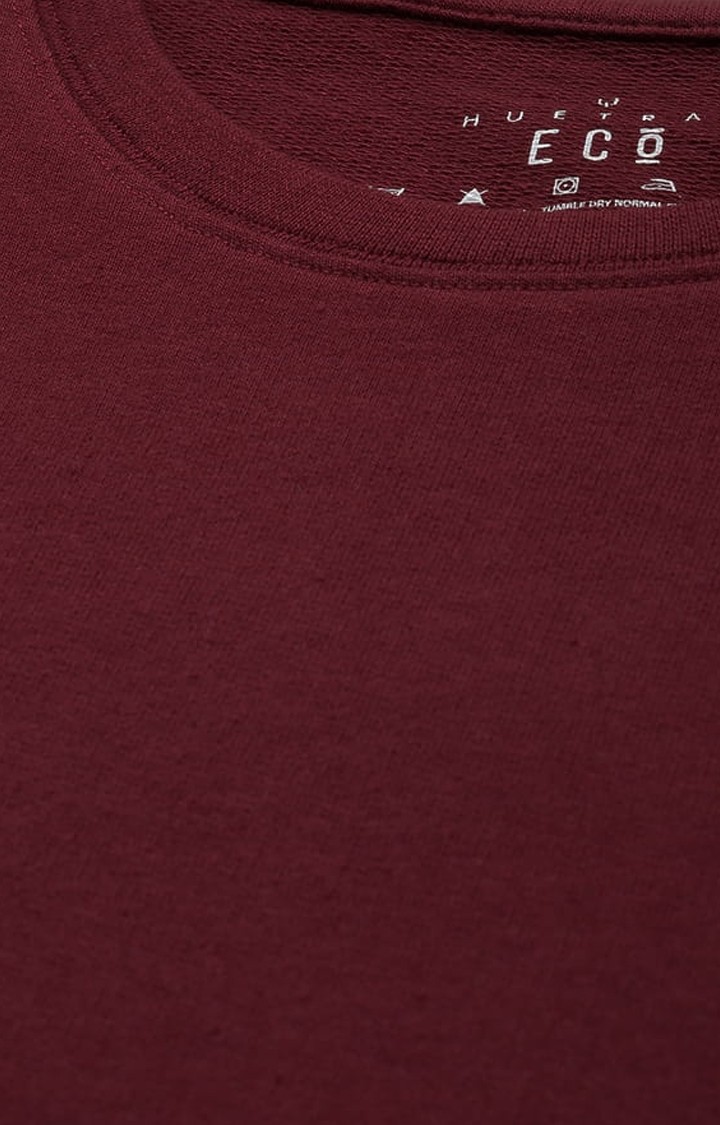 Men's Maroon Solid Sweatshirts