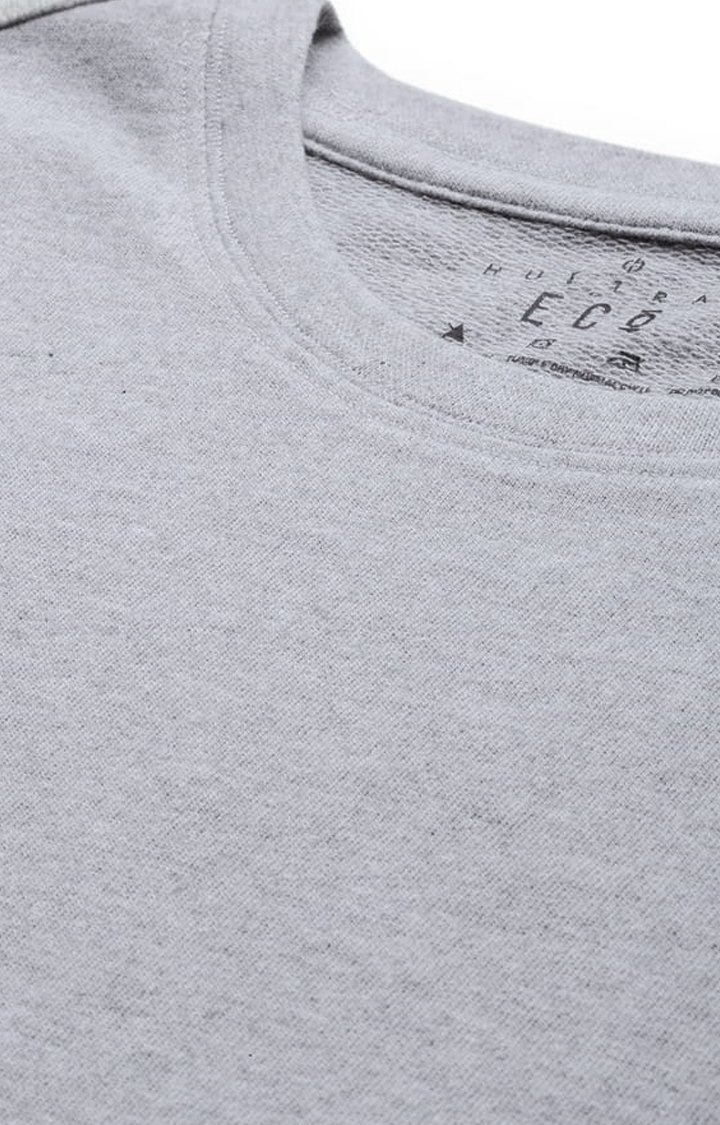 Men's Grey Solid Sweatshirts