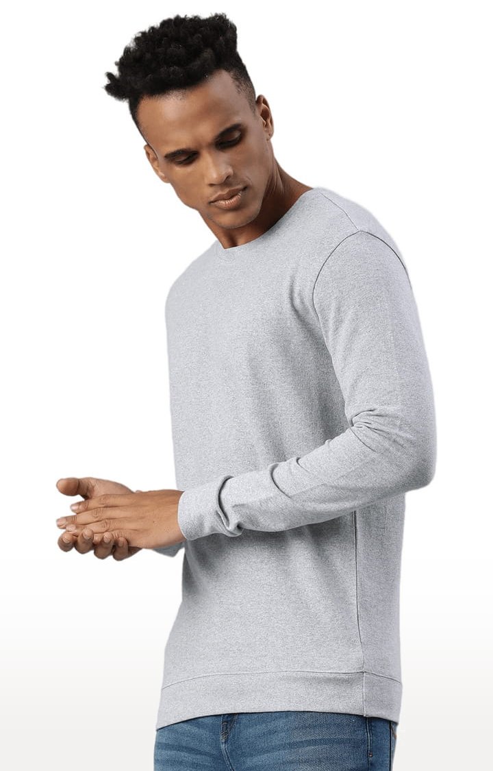 Men's Grey Solid Sweatshirts