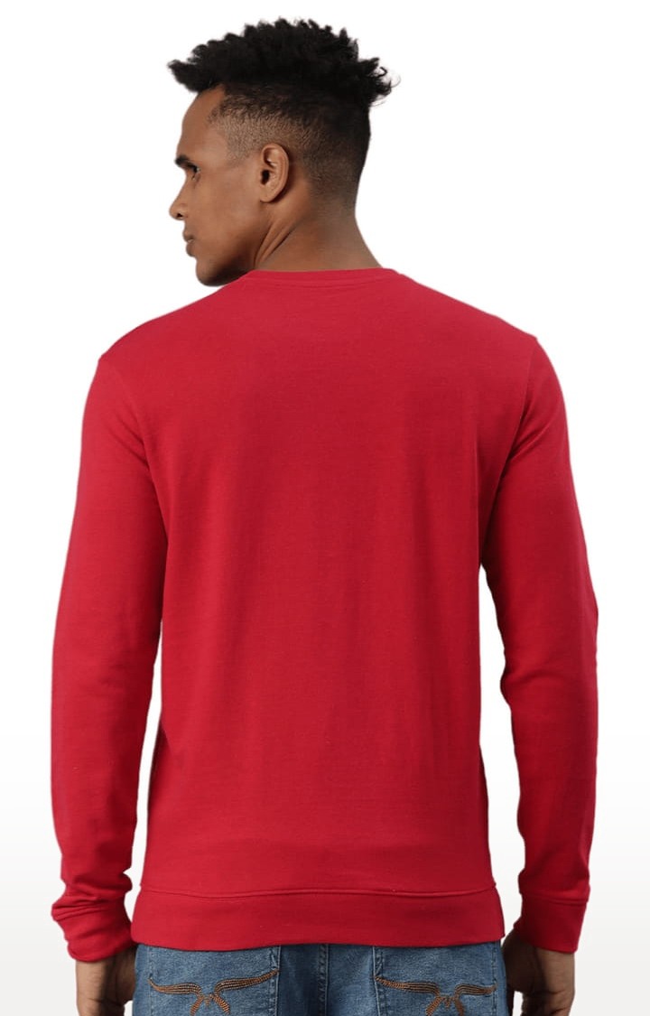 Men's Red Solid Sweatshirts