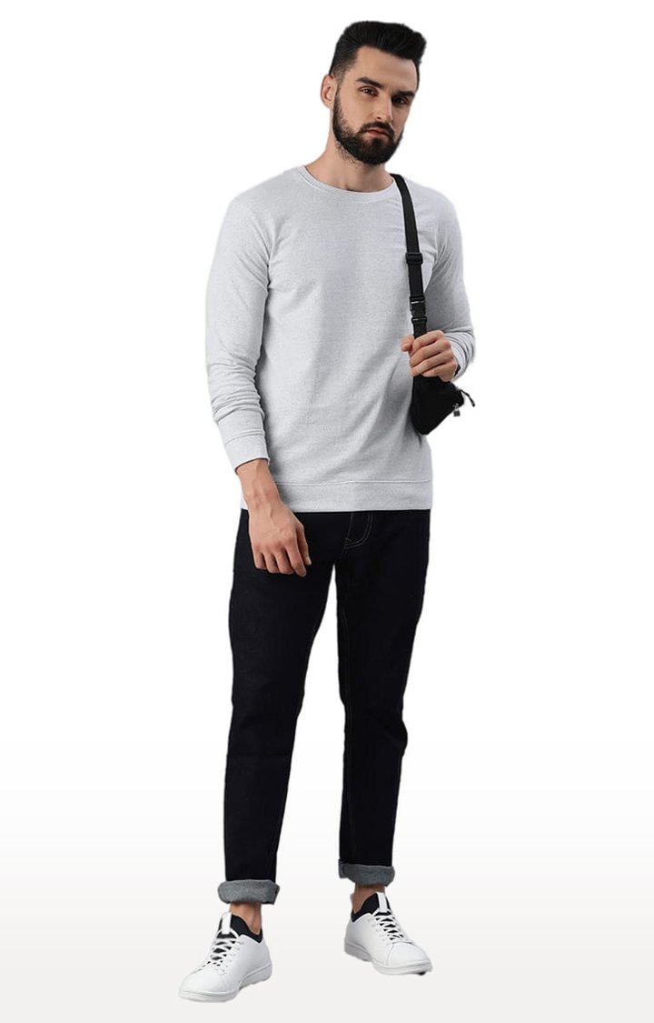 Men's Grey Solid Sweatshirts