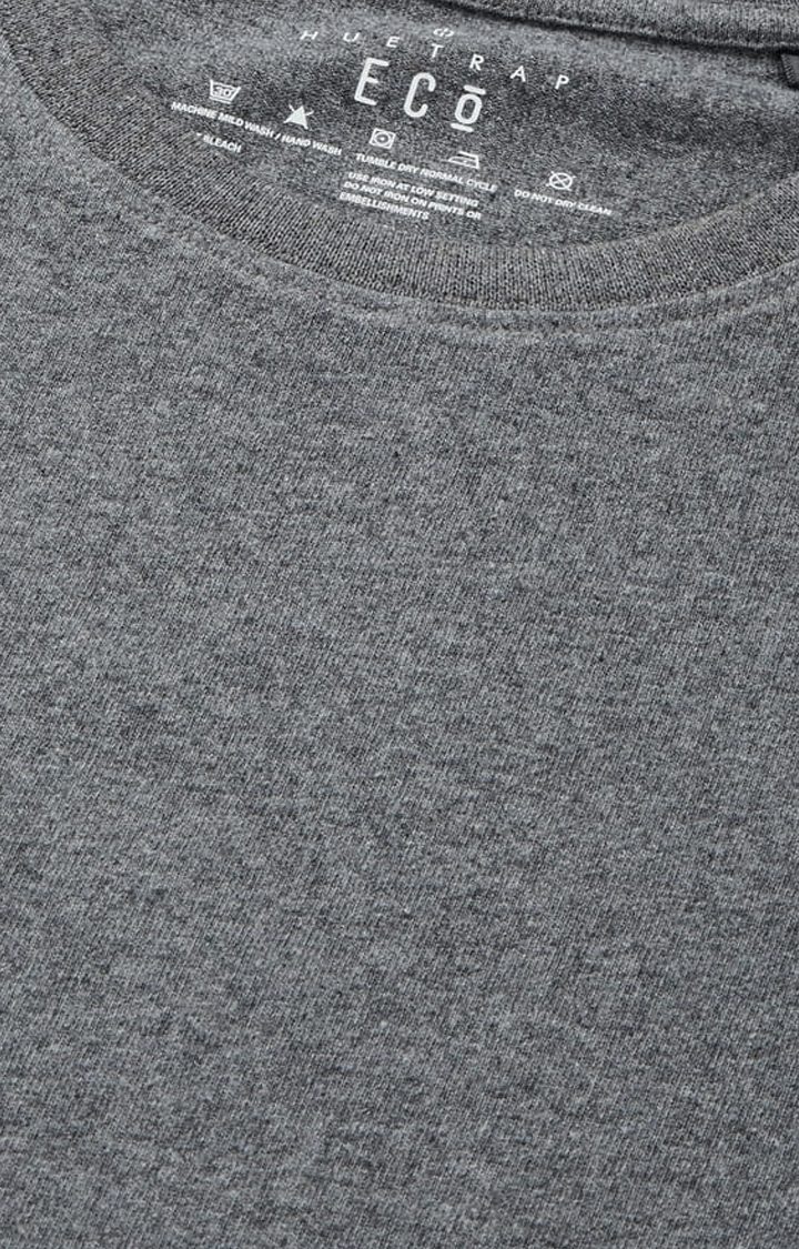 Men's Grey Solid Regular T-Shirt