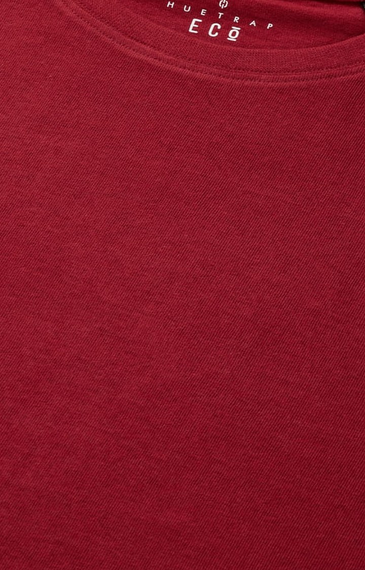 Men's Red Solid Regular T-Shirt
