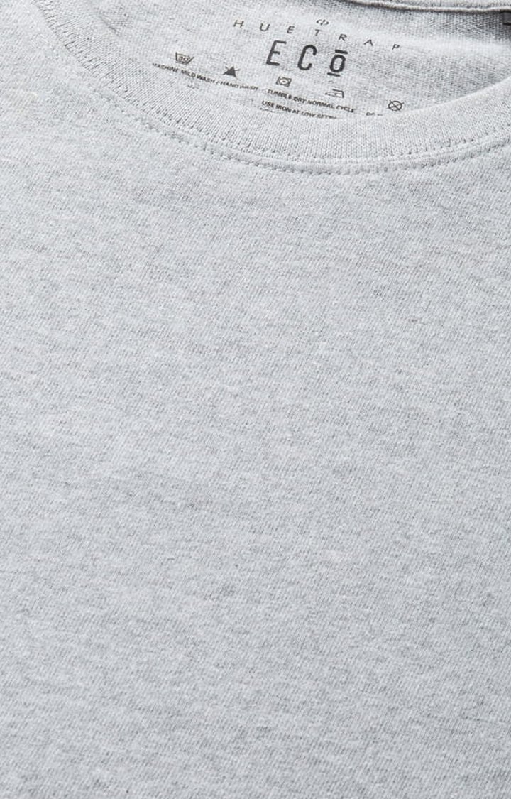 Men's Grey Solid Regular T-Shirt