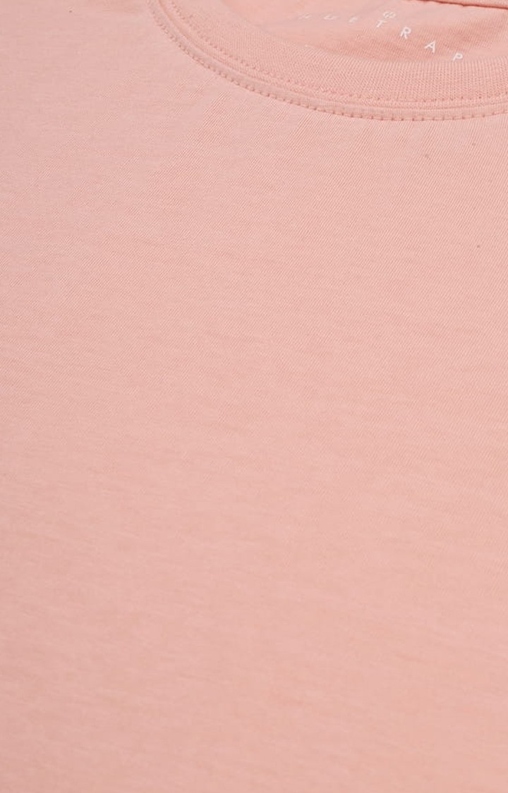 Men's Pink Solid Regular T-Shirt