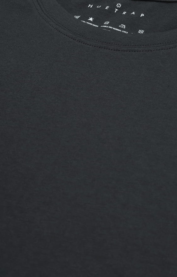 Men's Grey Solid Regular T-Shirt