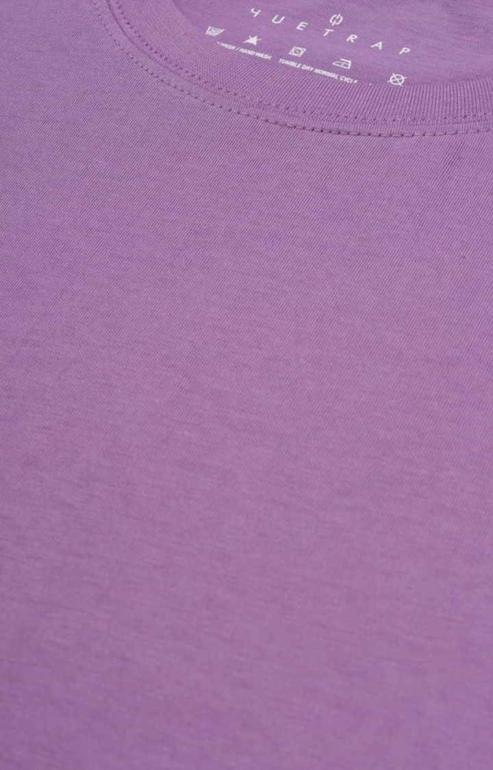 Men's Purple Solid Regular T-Shirt