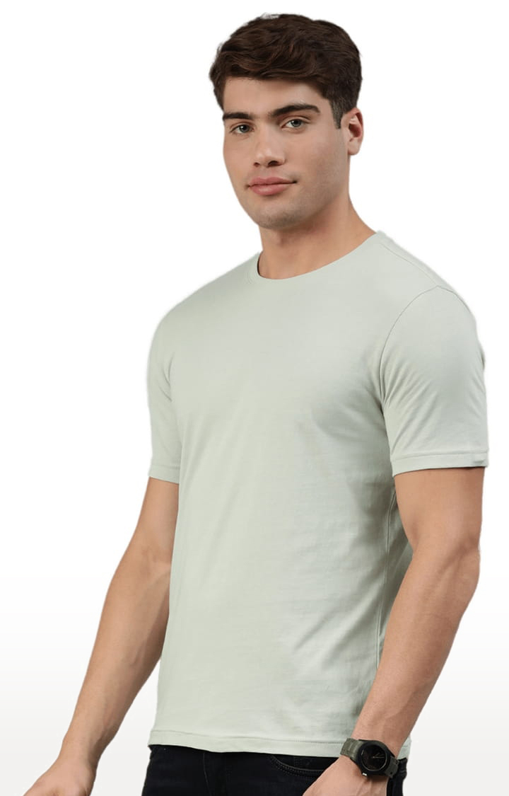 Men's Grey Solid Regular T-Shirt