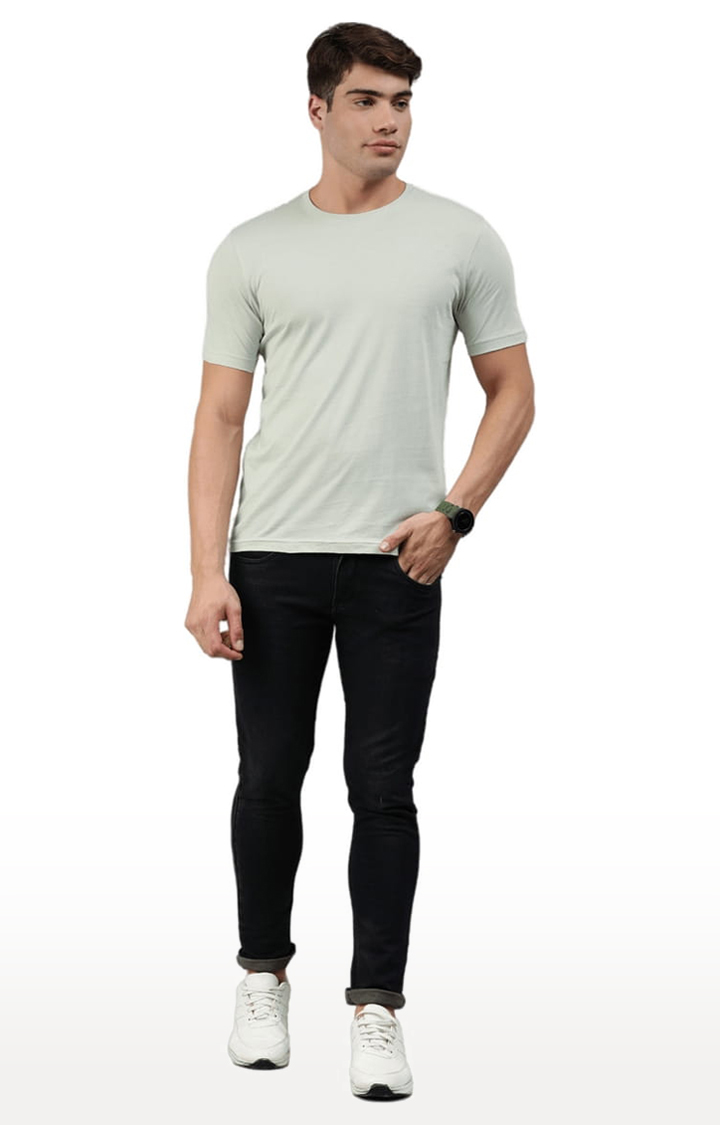 Men's Grey Solid Regular T-Shirt