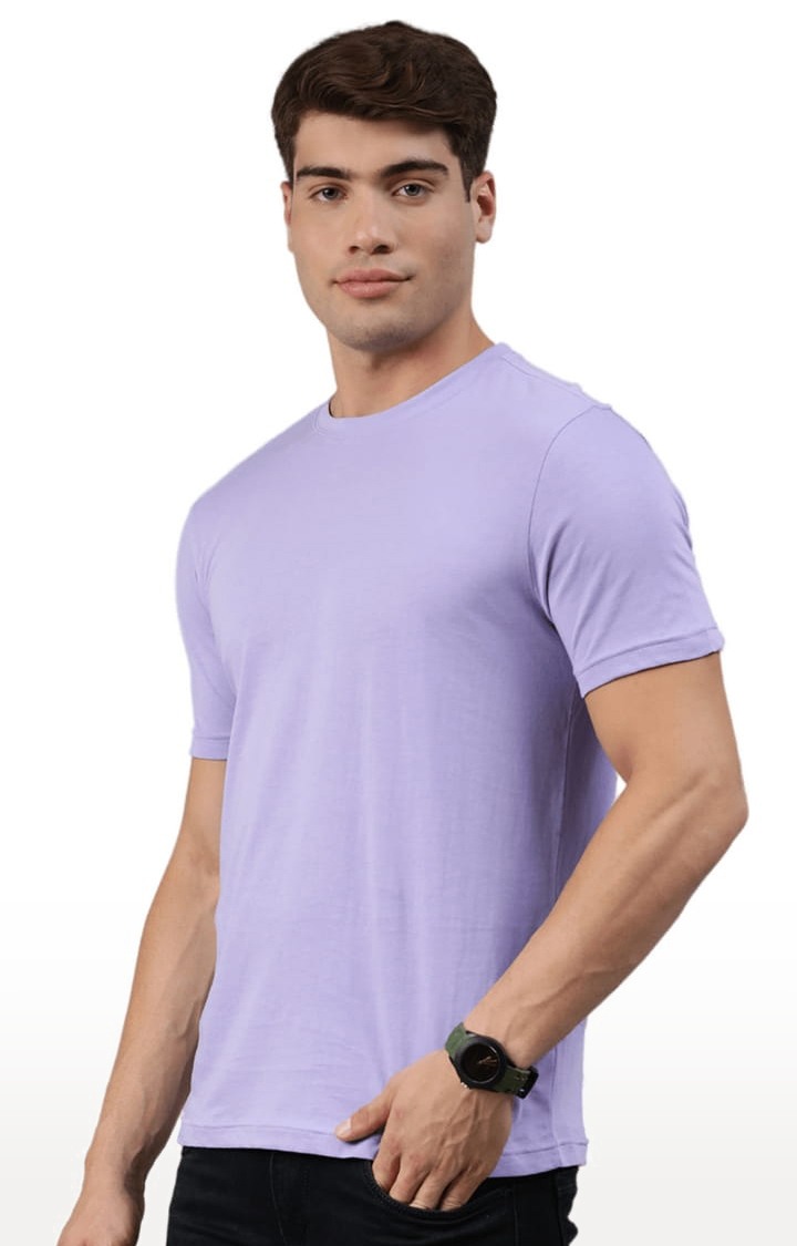 Men's Purple Solid Regular T-Shirt