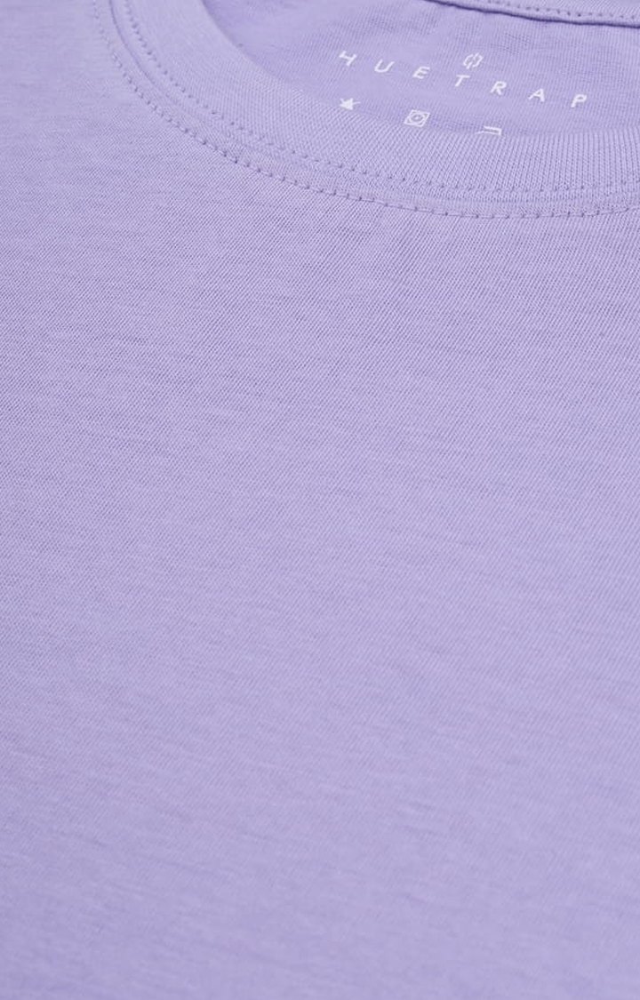 Men's Purple Solid Regular T-Shirt