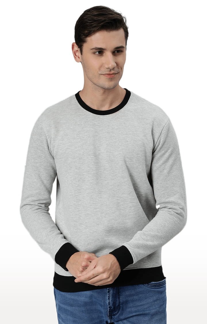 Men's Grey Solid Sweatshirts