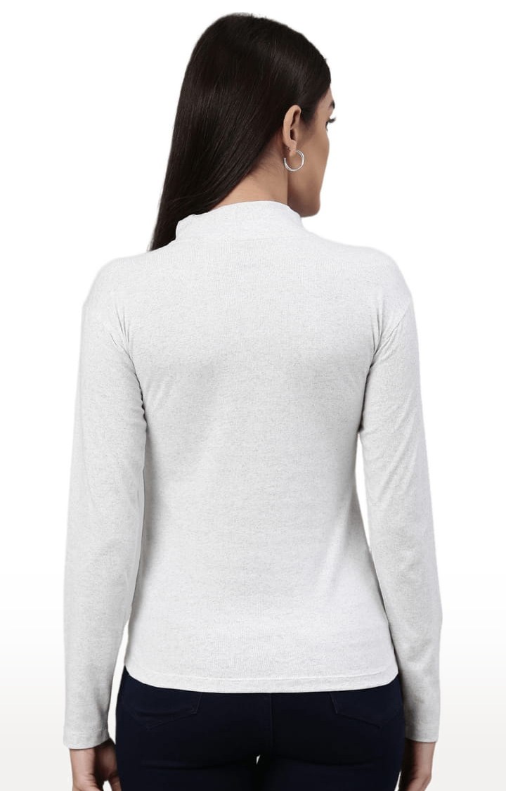 Women's Grey Solid Regular T-Shirt