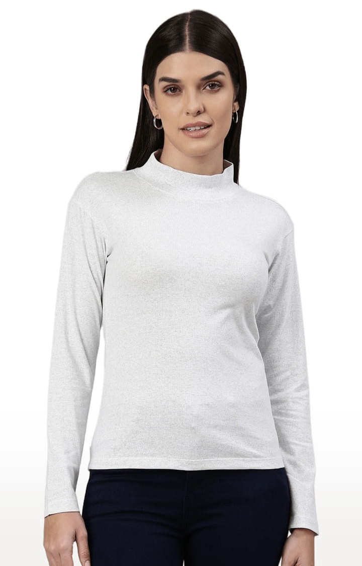 HUETRAP | Women's Grey Solid Regular T-Shirt