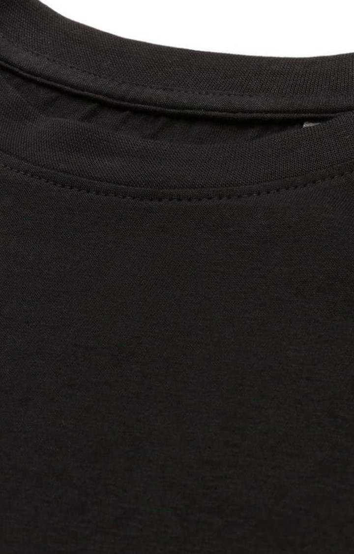 Women's Black Solid Oversized T-Shirt