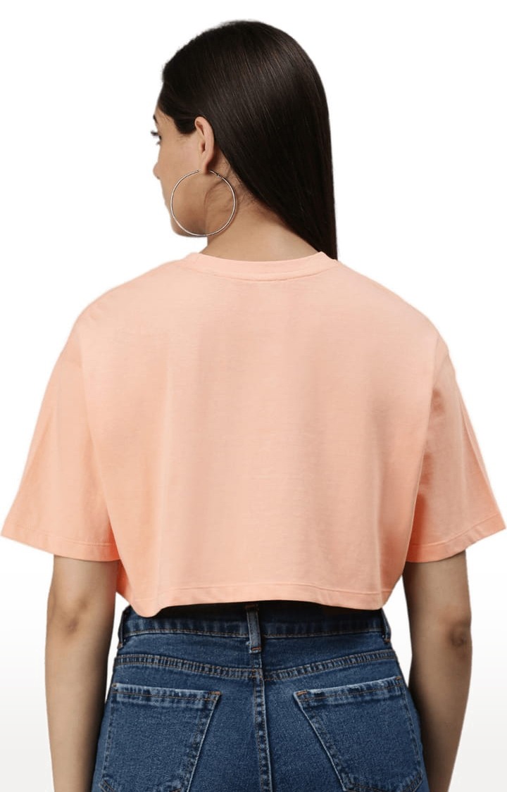 Women's Orange Solid Crop Top