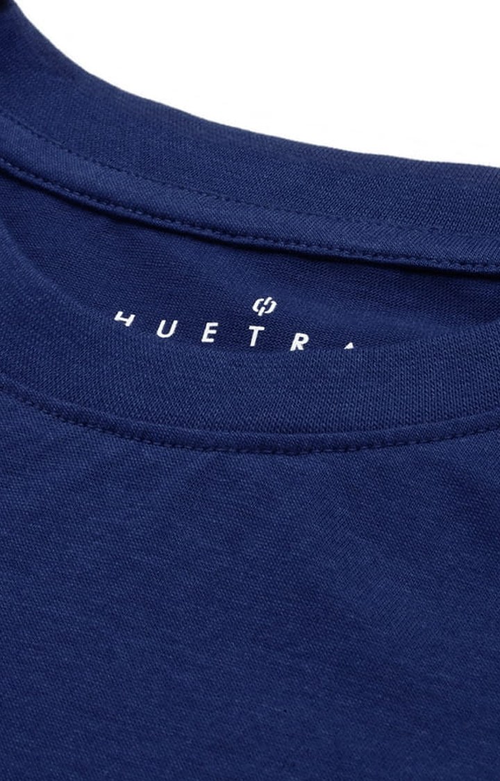 Women's Navy Blue Solid Crop Top