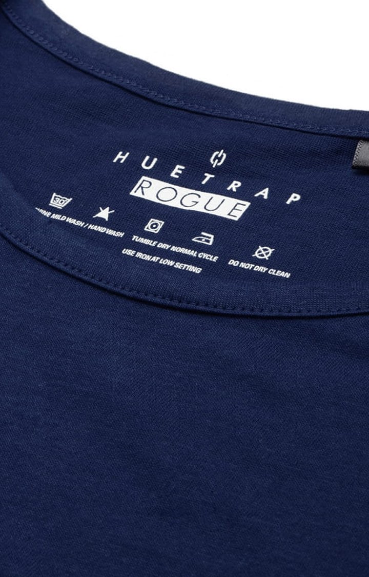 Women's Navy Blue Solid Crop Top