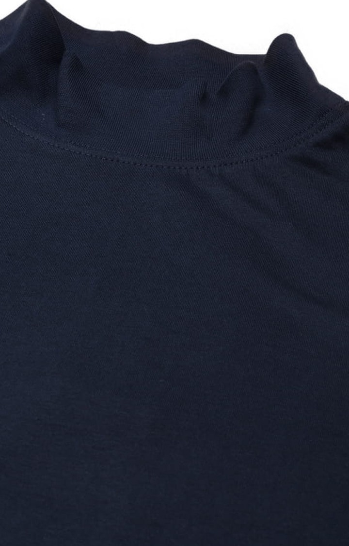 Women's Dark Blue Solid Regular T-Shirt
