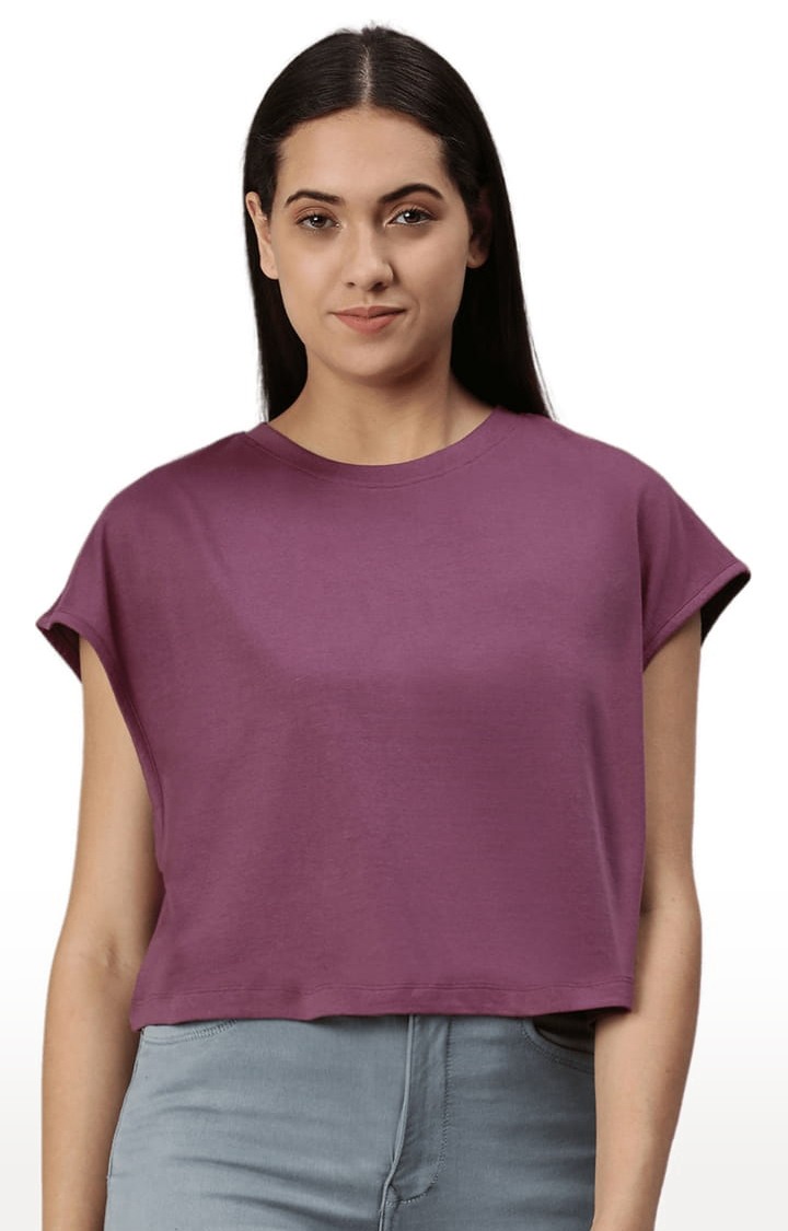 Women's Pink Solid Crop Top