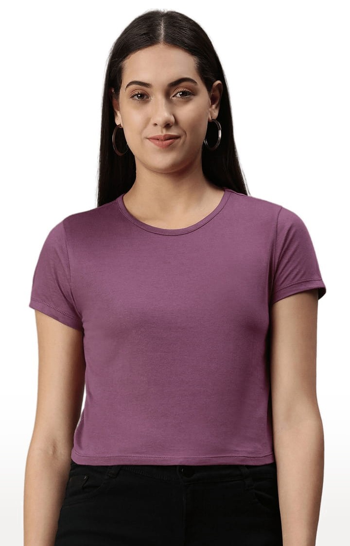 Women's Pink Solid Crop Top