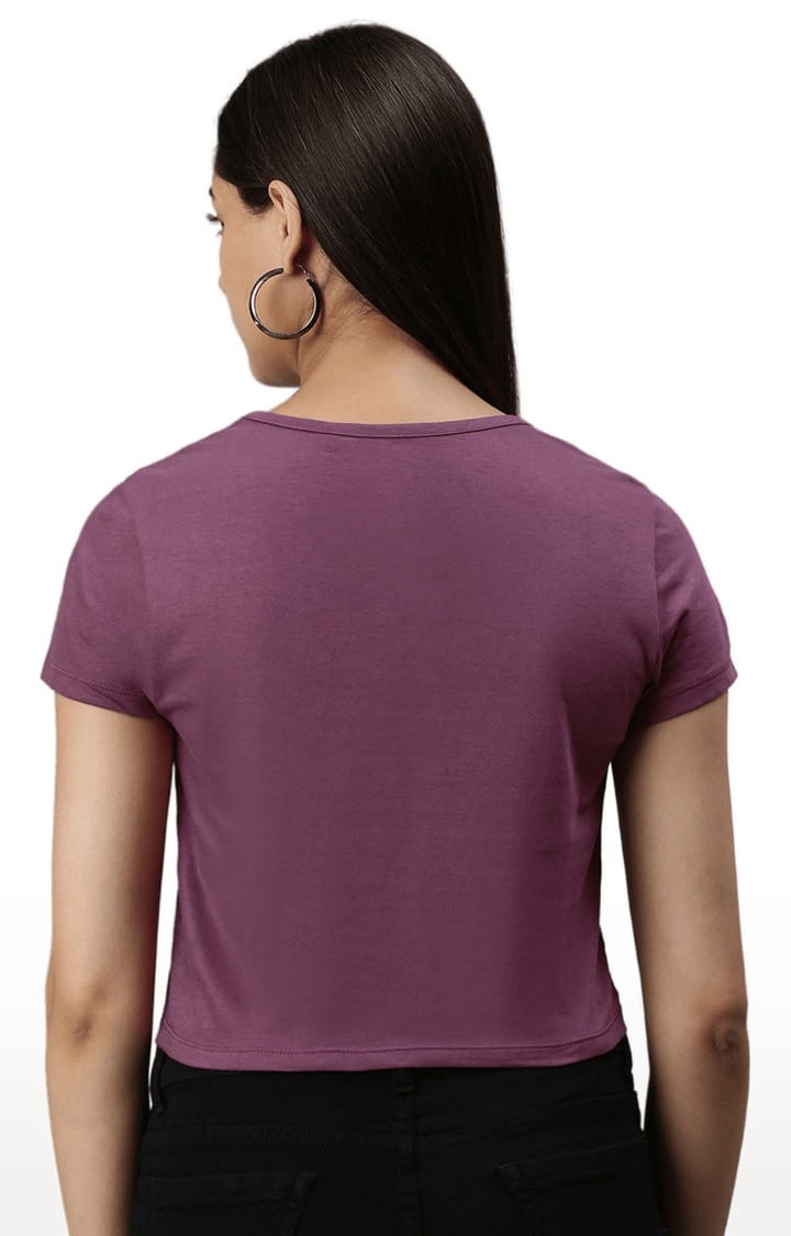 Women's Pink Solid Crop Top