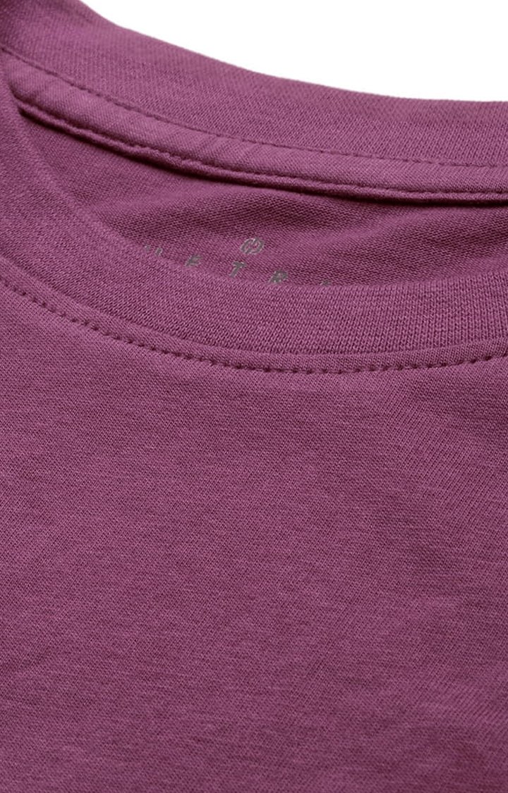 Women's Pink Solid Oversized T-Shirt