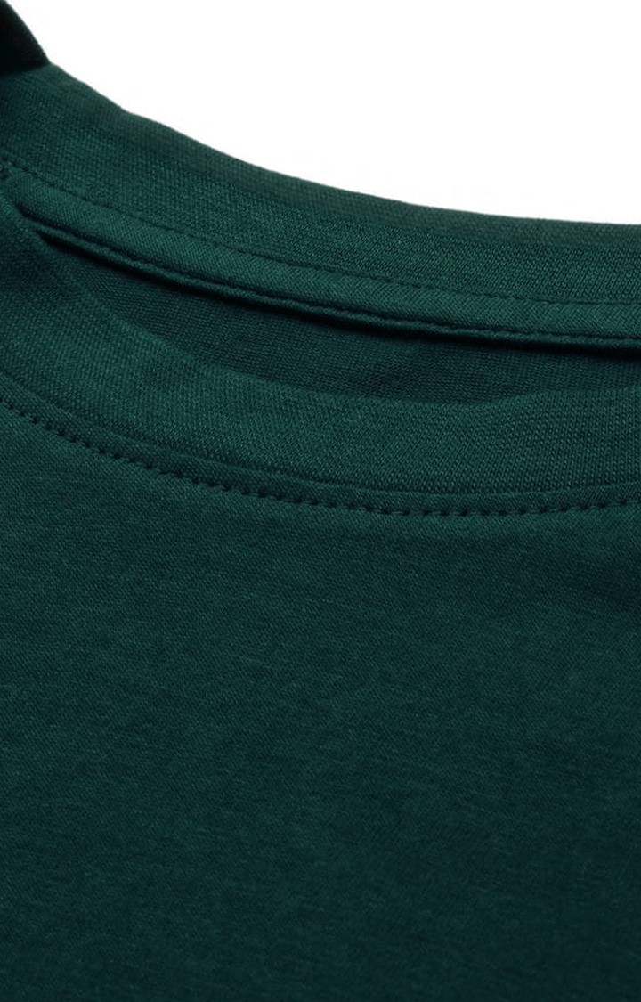 Women's Green Solid Oversized T-Shirt
