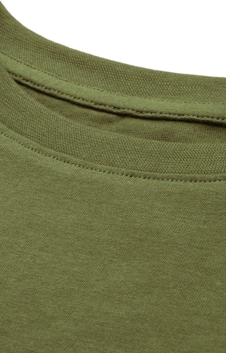 Women's Green Solid Crop Top