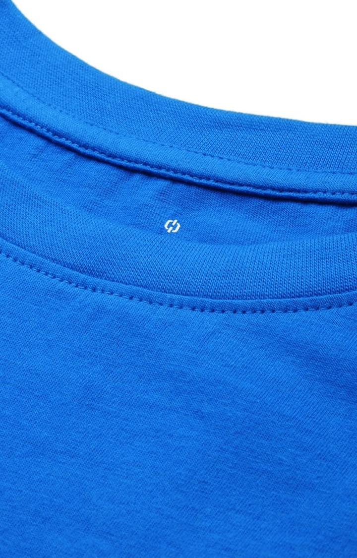 Women's Blue Solid Crop Top