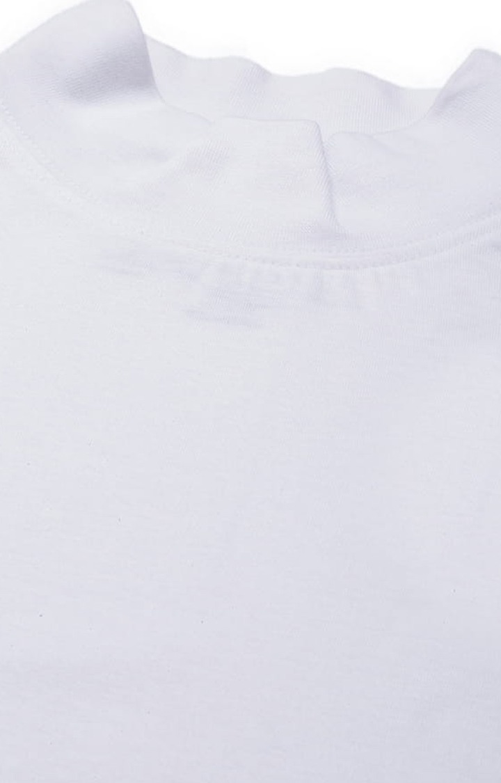 Women's White Solid Regular T-Shirt