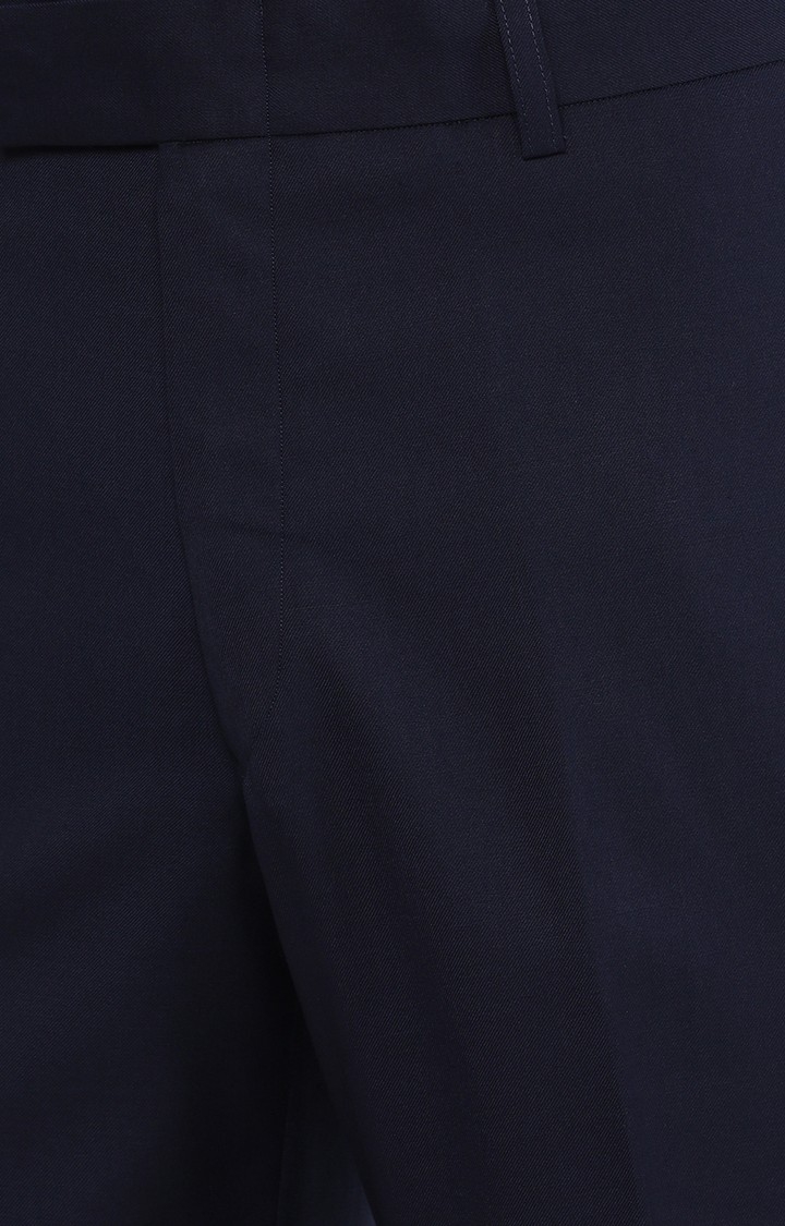 JadeBlue | Men's Blue Rayon Blend  Formal Trousers 3