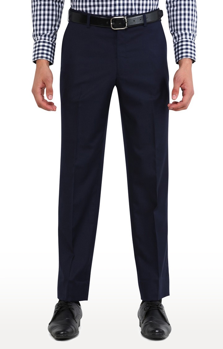 JadeBlue | Men's Blue Rayon Blend  Formal Trousers 0
