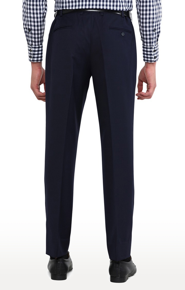 JadeBlue | Men's Blue Rayon Blend  Formal Trousers 2