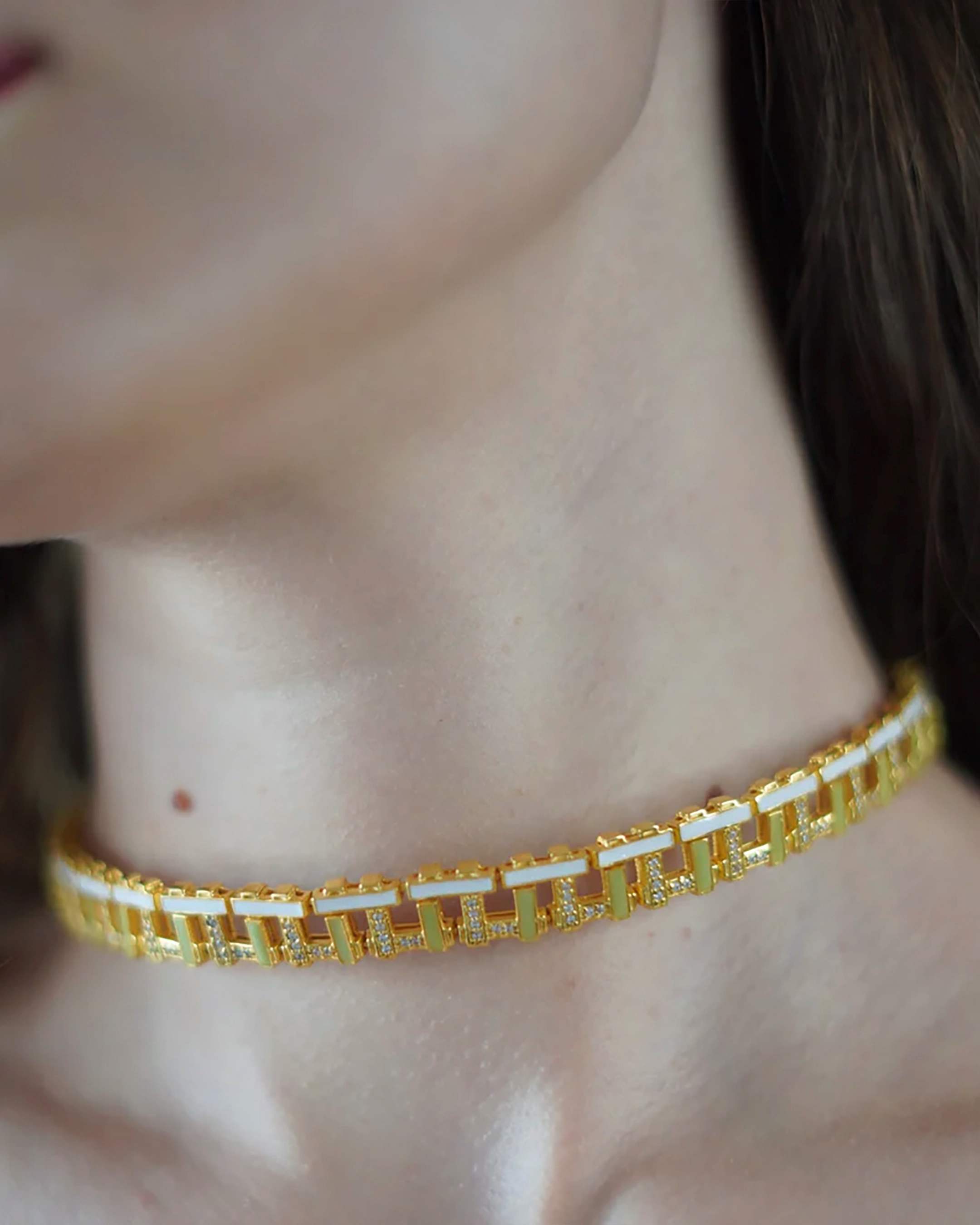 Olive Green Hashtag Choker
