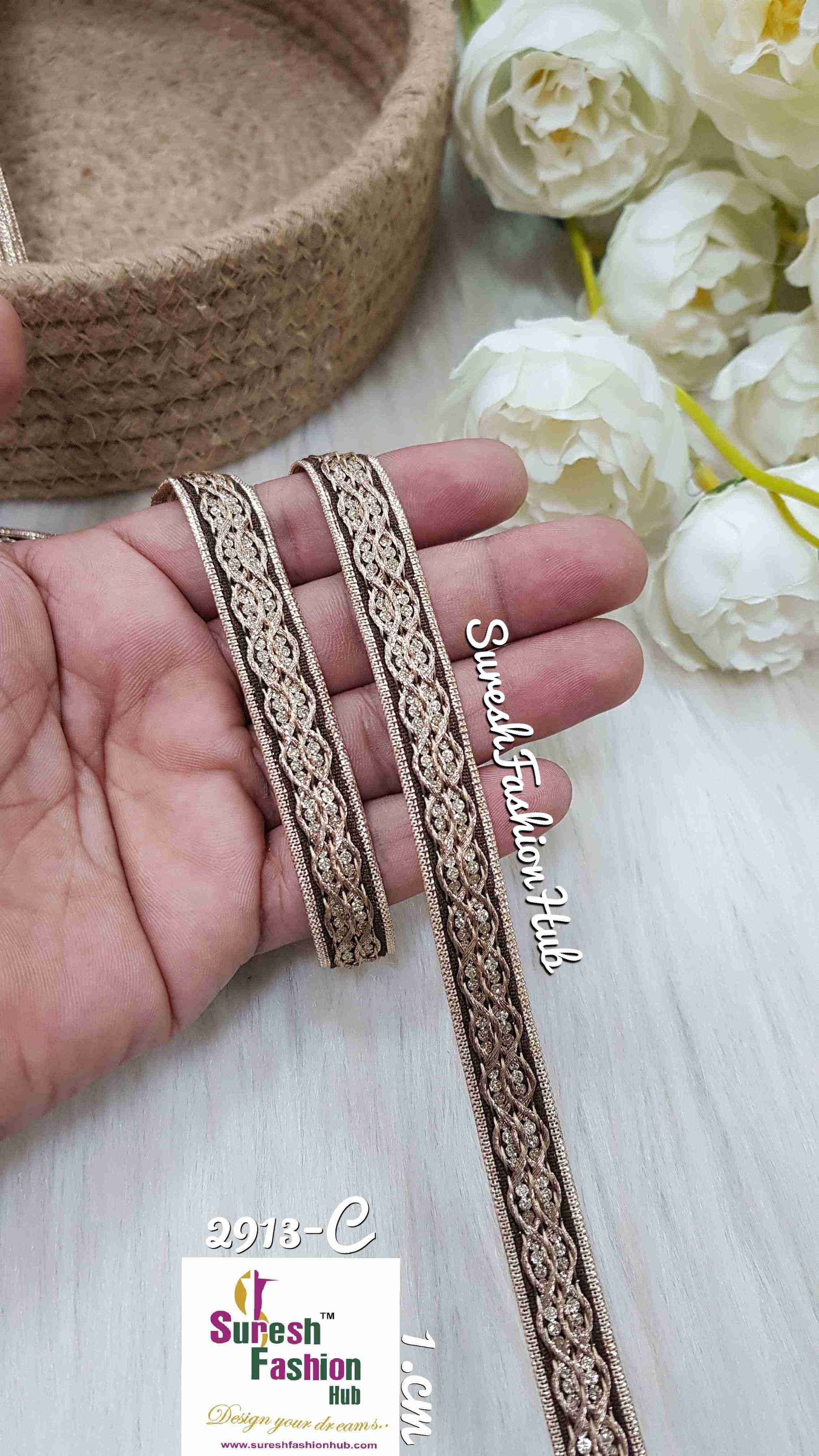 Coffee Radiant Zari Embellishments Trim