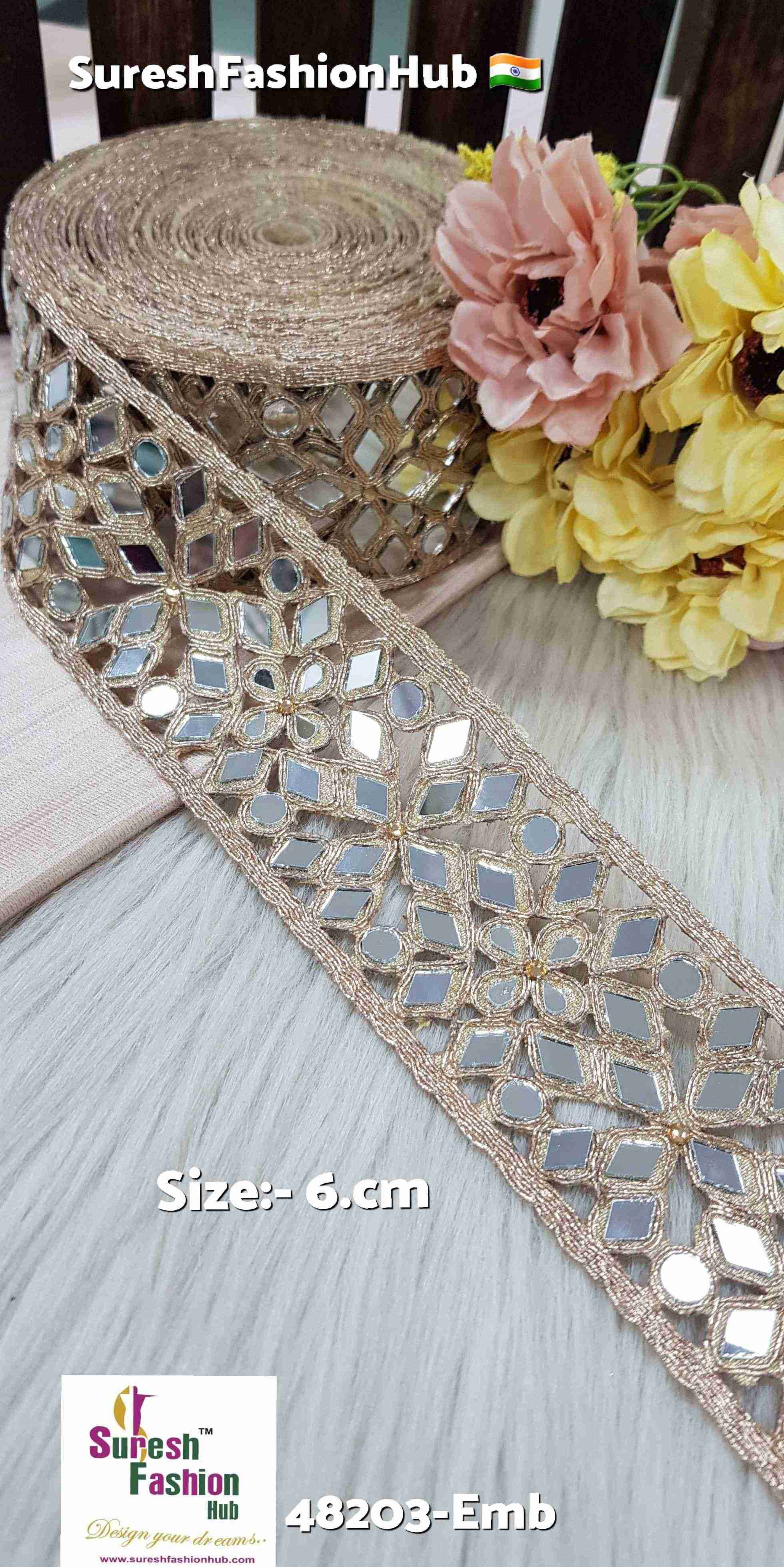 Rose Radiance Floral Mirror Border
